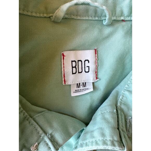 BDG Urban Outfitters M Faded Mint Green Heavy Duck Cotton Button Down Barn Shirt - Picture 2 of 8
